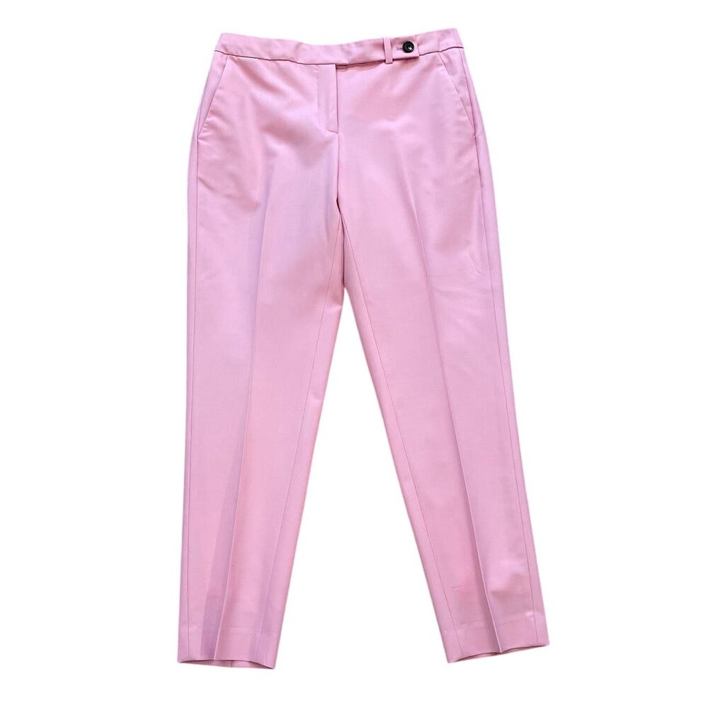 Pure Collection Wool Blend Pink Trousers, Lined, Pleated Front, Career, Size 4